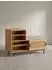 KADIMA DESIGN Schuhbank mit Sitzfläche, Eiche-Dekor, Rattan, 120x75,5x40cm