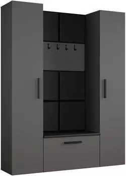 Masseno Modulo Garderobenschrank grau, 8 F&auml;cher, 160,6x204x40cm (800001380518)