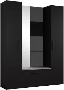 Masseno Modulo Garderobenschrank 8 F&auml;cher, schwarz, 160,6x204x40cm