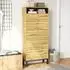 OKWISH Schuhschrank mit 3 Klapptüren und offenen Fächern, MDF, natur, 63x24x147cm