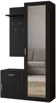 Masseno Vento Garderobe-Set schwarz, Holzwerkstoff, 100x180,5x35cm (800001379757)
