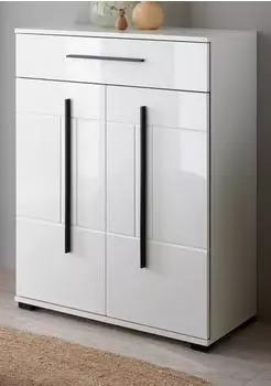 Furn.Design Schuhschrank "Design-D" wei&szlig; Hochglanz, 80x103cm (GE62117-06)