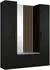 Masseno Modulo Garderobenschrank mit Spiegel, 8 Fächer, schwarz, 160,6x204x40cm