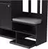Stilvora Garderoben-Set mit Sitzbank, 4 Haken, Türen und 2 Schubladen, MDF, schwarz, 100×35×180cm (QTEY437VZ0C)