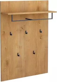 Mai & Mai Gabo-01 Garderobenpaneel mit Ablage und 5 Haken, Kerneiche, 78x108cm (Gabo-01)