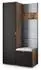 Masseno Lori Garderobenschrank 95x181x51cm, Eiche Lefkas, 3 Fächer (800001380174)