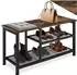 TecTake Schuhregal Taunton mit Sitzfläche, Holz/Metall, Industrial, 80x30x45,5cm (404281)