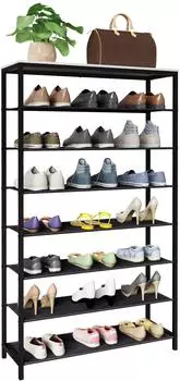 VCM Schuhregal Taliro 7 F&auml;cher, Metall/Holzwerkstoff, schwarz/wei&szlig; (000657051303)