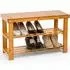 TecTake Schuhbank mit 2 Ebenen, Bambus, braun, 70x28x45,5cm