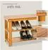 TecTake Schuhbank mit 2 Ebenen, Bambus, braun, 70x28x45,5cm