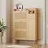 Stilvora Schuhschrank mit 3 Kipptüren und 1 Schublade, Holz, natur, 90x125x17cm (QTEF8ANCO7Q)