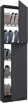 VCM Fulisa XL Schuhschrank 2 T&uuml;ren, anthrazit, 50x180x17cm
