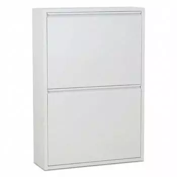 ebuy24 Pisa Schuhschrank 2 T&uuml;ren, Metall, wei&szlig; (29-45334)