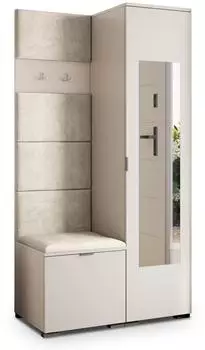 Masseno Vira Garderobenschrank mit Spiegel, kaschmir, 95x181x51cm (800001380058)