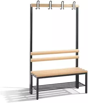 C+P Garderobenbank Basic einseitig mit Schuhrost, Buchenholz, 1000mm (8050110S10001)
