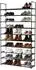 Relaxdays Schuhregal Metall/Stoff, schwarz, 94x174x30cm