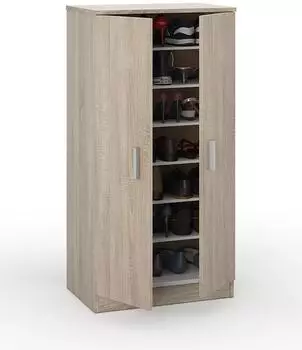 Abitare Russia Schuhschrank 2 T&uuml;ren, 6 Einlegeb&ouml;den, 55x36x108cm, helle Eiche (fo007813f)