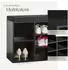 TecTake Schuhschrank mit Sitzbank und Sitzkissen, schwarz, 103,5x48x30cm