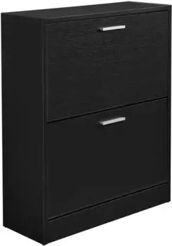 en.casa Sykkylven Schuhschrank schwarz, Holzwerkstoff, 63x81x24cm (800000469514)