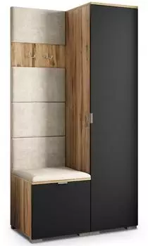 Masseno Lori Garderobenschrank 95x181x51cm Eiche Wotan, 3 F&auml;cher (800001380202)