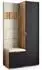 Masseno Lori Garderobenschrank 95x181x51cm Eiche Wotan, 3 Fächer (800001380202)