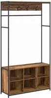 vidaXL Garderobenst&auml;nder mit Schuhbank Altholz 100 x 32 x 180,5 cm