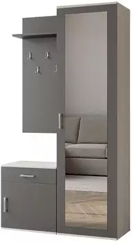 Masseno Vento Garderobe-Set wei&szlig;, Holzwerkstoff, 4 F&auml;cher, 100x180,5x35cm (800001379738)