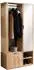 Masseno GRATA Garderobenschrank mit Spiegel, Eiche Artisan, 100x189,4x33cm (800001534058)