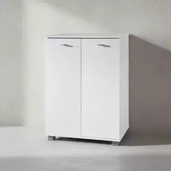 KADIMA DESIGN Schuhschrank-Kommode 2 T&uuml;ren, 3 Einlegeb&ouml;den, wei&szlig;, 60x35x90cm