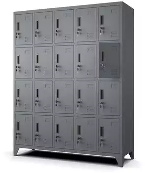 Muralo Schlie&szlig;fachschrank 20 F&auml;cher, Metall, anthrazit, 136x172x45cm