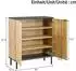 OKWISH Schuhschrank 2 Türen, Holzoptik, Metallfüße, 80x91x35cm