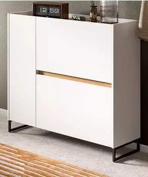 Inn.Furn Borga Schuhkipper wei&szlig;/Artisan Eiche, Soft-Close, 110x94x32cm (80000151598)