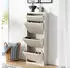 en.casa SOKNDAL shoe tipper with 3 tiled troops 104x50x15 cm off-white