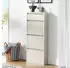en.casa SOKNDAL shoe tipper with 3 tiled troops 104x50x15 cm off-white