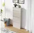 en.casa SOKNDAL shoe tipper with 3 tiled troops 104x50x15 cm off-white