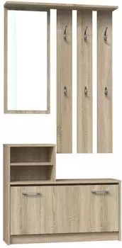 Top E Shop Vera Garderobe mit Spiegel und Schuhschrank, Sonoma Eiche