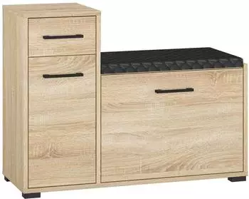 Feldmann-Wohnen Caro Schuhschrank Sitzbank Sonoma Eiche hell 90x34x68cm
