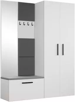 Masseno MODULO Garderobenschrank wei&szlig;, 8 F&auml;cher, 160,6x204x40cm (800001380361)