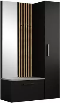 Masseno Modulo Garderobenschrank 5 F&auml;cher, schwarz, 120,6x204x40cm (800001380252)