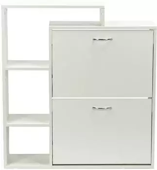 Wohnling Schuhkipper 2 F&auml;cher wei&szlig;, 85x24x93cm (WL7.774)