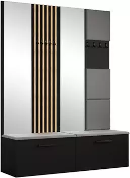 Masseno Modulo Garderobenschrank schwarz, 161,2x204x40cm (800001380243)