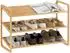 HomCom Schuhregal 3 Ebenen Bambus, 12 Paar, 76x33x50,8cm (800001126584)