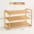 HomCom Schuhregal 3 Ebenen Bambus, 12 Paar, 76x33x50,8cm (800001126584)