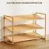 HomCom Schuhregal 3 Ebenen Bambus, 12 Paar, 76x33x50,8cm (800001126584)