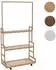 MCW Standgarderobe Q33 Bambus, Stange 3 Ablagen Rollen, 175x93x38cm (MCW-Q33)