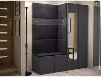 Mirjan24 Orion XII Garderoben-Set mit Schrank, Spiegel, Sitzbank, Wandpanelen (800001366992)