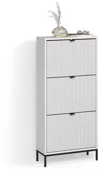 Livinity Aterno Schuhkipper wei&szlig;, 3 Klappschubladen, 60x130cm (800001619978)