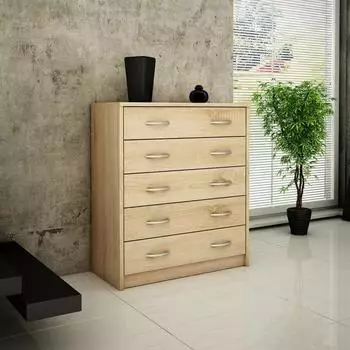 Home Collective Schuhschrank 5 Klappf&auml;cher, Sonoma-Eiche, 74cm