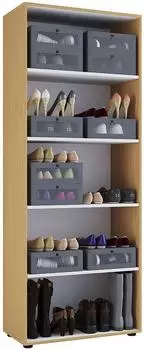 VCM Vandol I Schuhschrank 5 F&auml;cher, Buche, 71x180x37cm (913077)