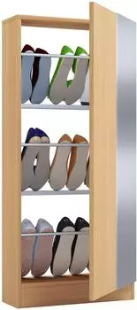 VCM Fulisa L Schuhschrank mit Spiegel, Holz, 112x50x17cm